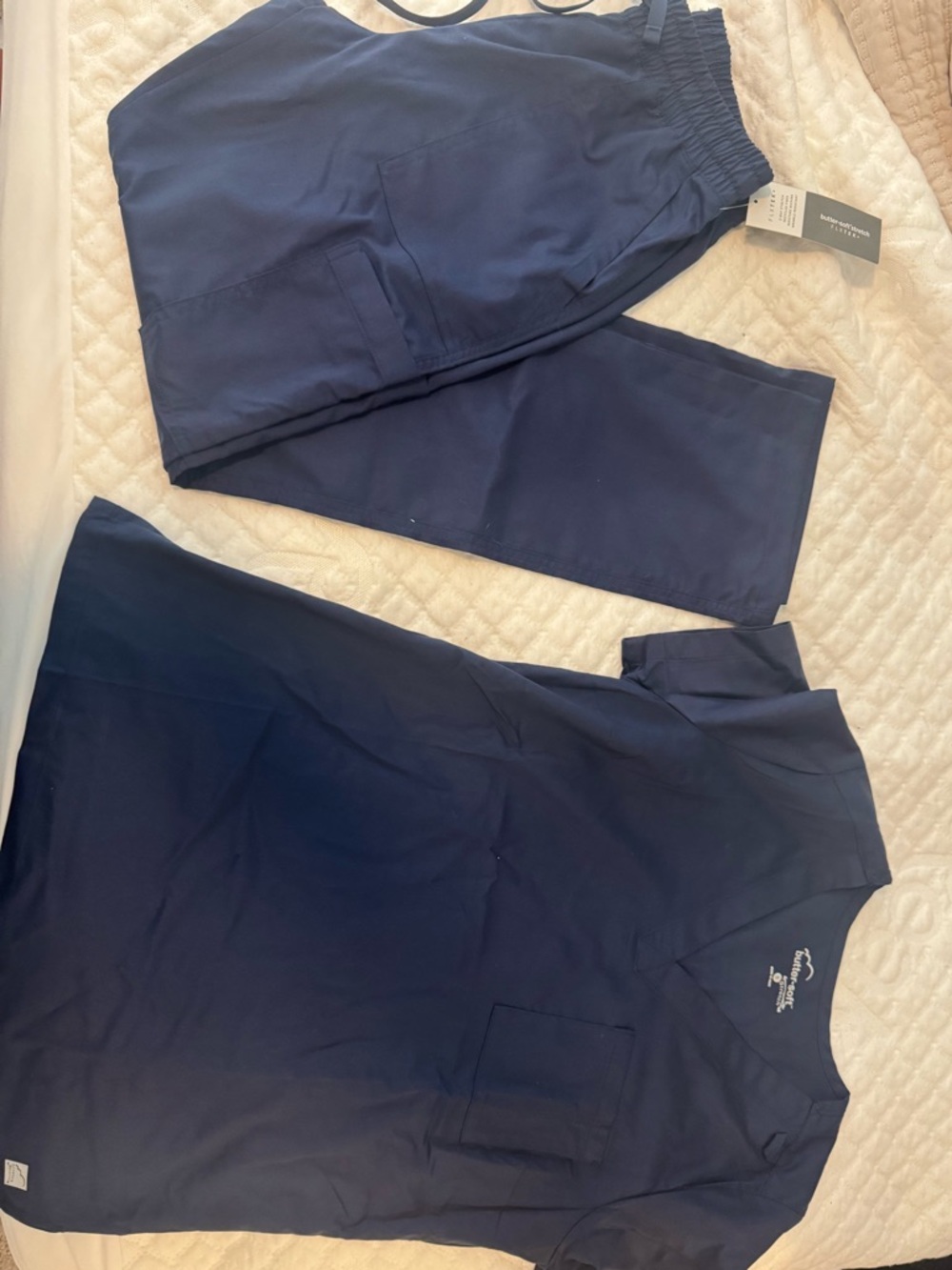 Butter soft navy blue scrub set